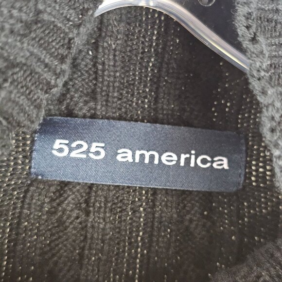 525 America Women's XS Sweater Cable Knit Crochet Black Turtleneck Whimsigoth - Picture 10 of 13